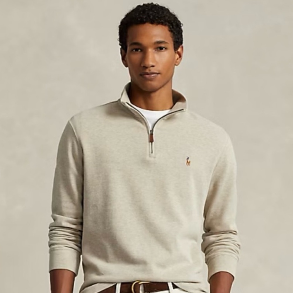 Ralph Lauren Cream Quarter-Zip Sweater